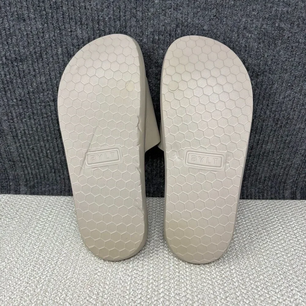 BYLT Basics Haus Cozy Lounge Slide Sandals Rubber Cream Mens Large ( US 11 )